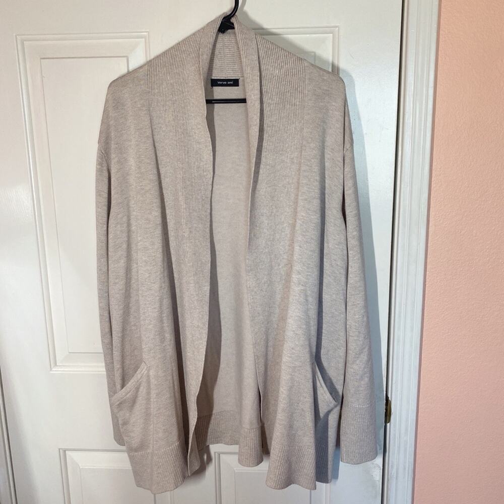 NWOT Verve Ami Cream Buttoned Long Sleeve Cardigan with Side Pockets | 3X